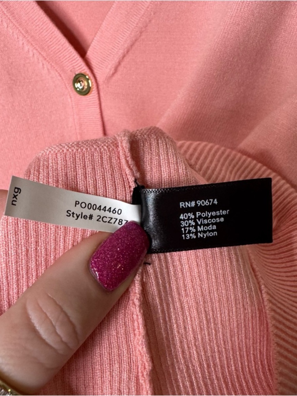 Boston Proper Lightweight Button Up Cardigan Sweater Pink Icing XL - Picture 9 of 10